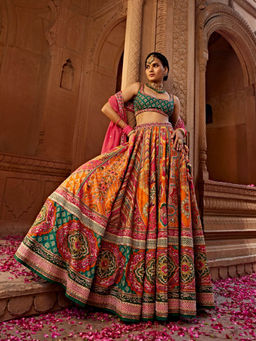 KALISTA - Pink Aadhya Lehenga with Blouse and Dupatta (Set of 3)