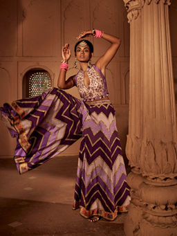 KALISTA - Lavender Leher Sharara with Blouse (Set of 2)