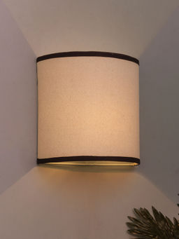 Homesake - Wall Lamp Door Light Khadi Fabric Stripes