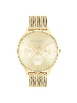 Calvin Klein - Timeless Mesh Mf Multifunction Champagne Round Dial Womens Watch - 25200103