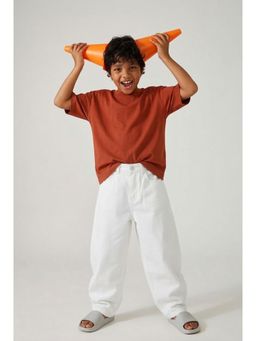 Tales & Stories - Boys White Baggy Fit Jeans