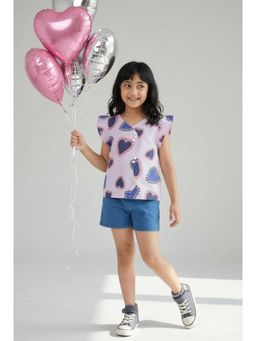 Tales & Stories - Girls Pink Printed Cotton Top