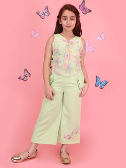 Cutecumber - Girls Green Summer Party Wear Co-Ord Set