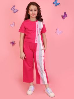 Cutecumber - Girls Fuchsia Knit Co Ord Set