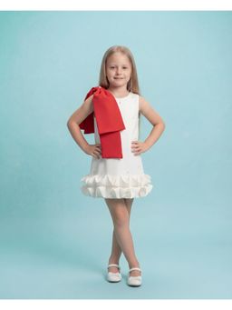 MIAKKI - Sara Red Bow White Dress