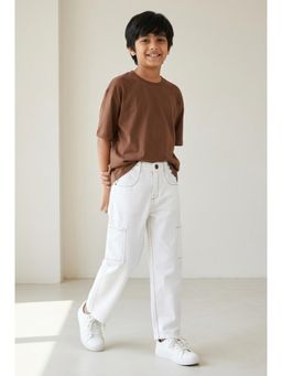 Tales & Stories - Boys Off White Relaxed Fit Jeans