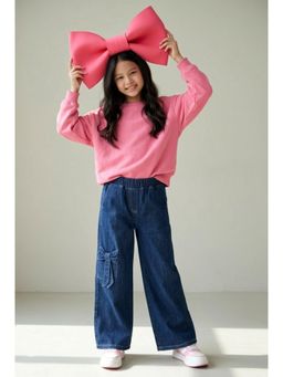 Tales & Stories - Girls Dark Blue Wide Leg Jeans