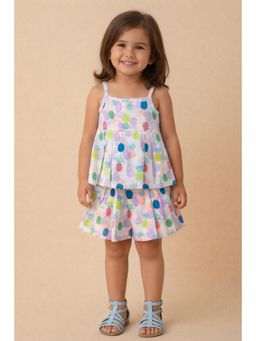 The Magic Wand - Cotton Woven Strappy Pineapple Printed Co-Ord Set - Purple