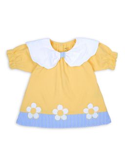 My Milestones - Cotton Petit Soleil Daisy Embroidered Dress - Yellow
