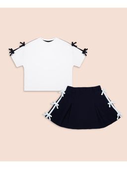 My Milestones - Cotton Noir Atelier T-shirt and Skort Set - Navy Blue
