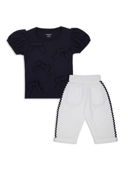 My Milestones - Cotton Noir Ruban Top and Pant - Navy Blue