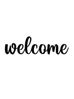 eCraftIndia - "Welcome" Black Engineered Wood Wall Art Cut out, Ready to Hang Home Decor