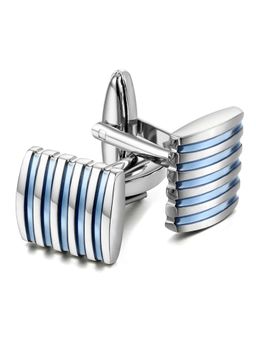 PELUCHE - Blue Enamel Stripe Cufflinks for Men