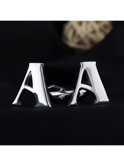PELUCHE - Alphabet Silver Coloured Brass Cufflink (A)