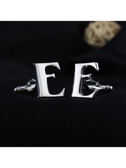 PELUCHE - Alphabet Silver Coloured Brass Cufflink (E)