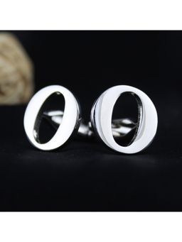 PELUCHE - Alphabet Silver Coloured Brass Cufflink (O)