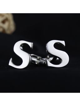 PELUCHE - Alphabet Silver Coloured Brass Cufflink (S)