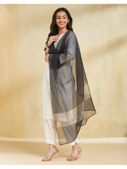 Fabindia - Black Cotton Silk Blend Dupatta