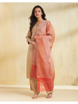 Fabindia - Red Cotton Hand Woven Dupatta