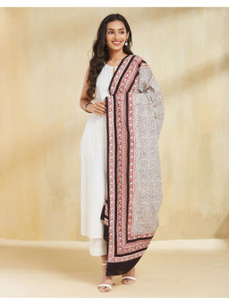 Fabindia - White Cotton Bagh Printed Dupatta