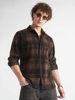 HIGHLANDER - Men Multi-Color Checks Slim Fit Collar Neck Casual Shirt