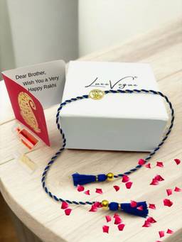 LuxeVogue - 925 Silver 18K Gold Plated Trishul Rakhi Gift Set
