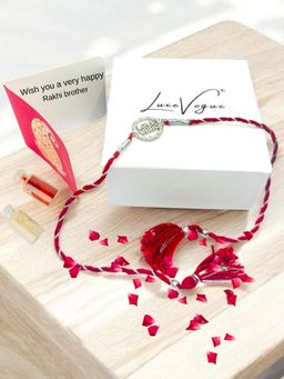 LuxeVogue - 925 Silver Love U Bro Rakhi Gift Set