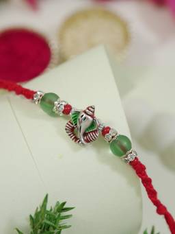 I Jewels - Multi-Color Lord Ganesha Rakhi Gift Set