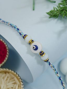 I Jewels - Blue Enamel Evil Eye Rakhi Gift Set