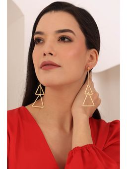 Royal Pitarah - Dual Triangular Long Drop Earrings