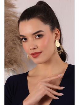 Royal Pitarah - Textured Matte Gold Long Drop Earrings