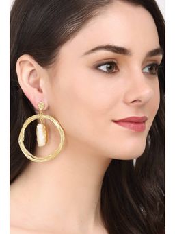 Royal Pitarah - White Fresh Water Pearl Casted Dangler Earrings