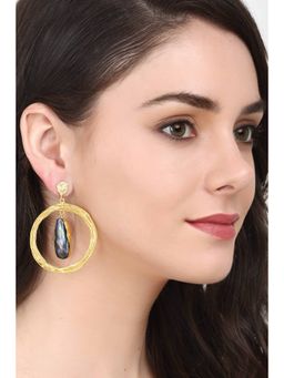 Royal Pitarah - Black Fresh Water Pearl Casted Dangler Earrings