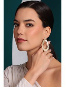 Royal Pitarah - Textured Matt Gold Danglers Earrings