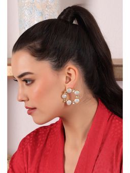 Royal Pitarah - Women White Pearl Drop Earrings