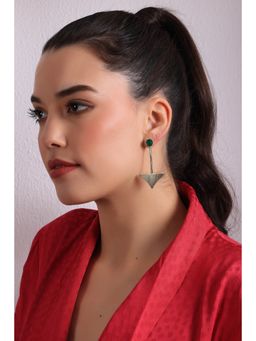 Royal Pitarah - Green Onyx Egyptian Long Earrings