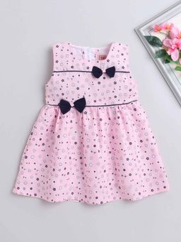 The Magic Wand - Girls Pink Cotton Floral Dress