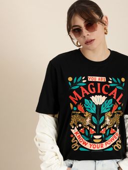 DILLINGER - Black Graphic Oversized T-Shirt