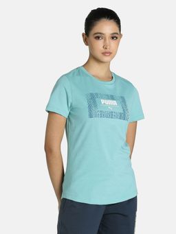 Puma - Graphic Logo Women Blue T-Shirt