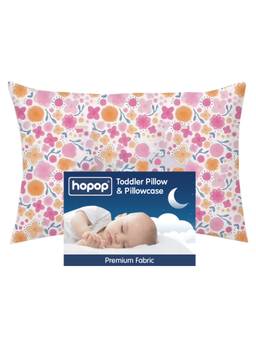 Hopop - Soft Premium Cotton Toddler Pillow with Pillowcase - Flower