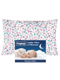 Hopop - Soft Premium Cotton Toddler Pillow with Pillowcase - Pink Alphabet
