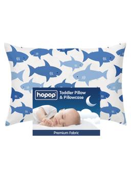 Hopop - Soft Premium Cotton Toddler Pillow with Pillowcase - Whale