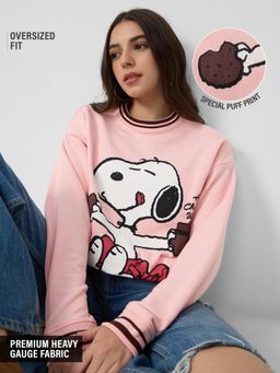 The Souled Store - Official Peanuts: Hot Chocolate Weather Womens Oversized Sweatshirt