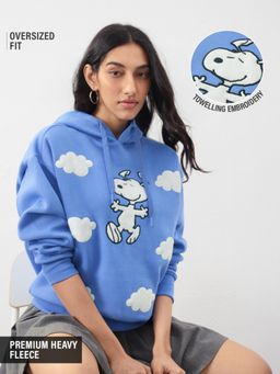 The Souled Store - Official Peanuts: Cloudy Day Womens Oversized Hoodie