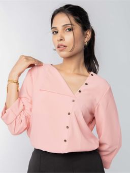 PRET PITAARA - Peach Flap Neckline Top