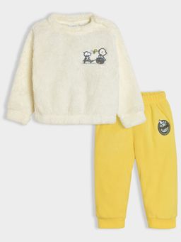 Mi Arcus - Peanuts Snoopy Embroidered Full Sleeves T-Shirt & Solid Pyjama (Set of 2)