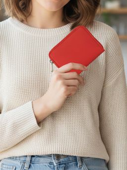 The House Of Ganges - Red Alexandra Vegan Leather Wallet (S)