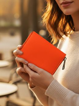 The House Of Ganges - Orange Alexandra Vegan Leather Wallet (S)