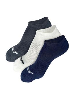 Heelium - Bamboo Zero Ankle Socks for Men - Odour Free - 2 Pairs - Grey - White - Navy Blue