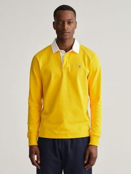 GANT - Men Yellow Solid Regular Fit Polo T-Shirt